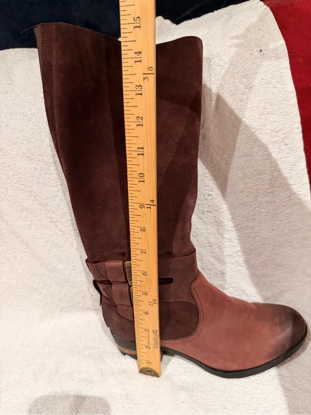 Sorel Women's  burgundy Suede Over-the-Knee Buckle Boots